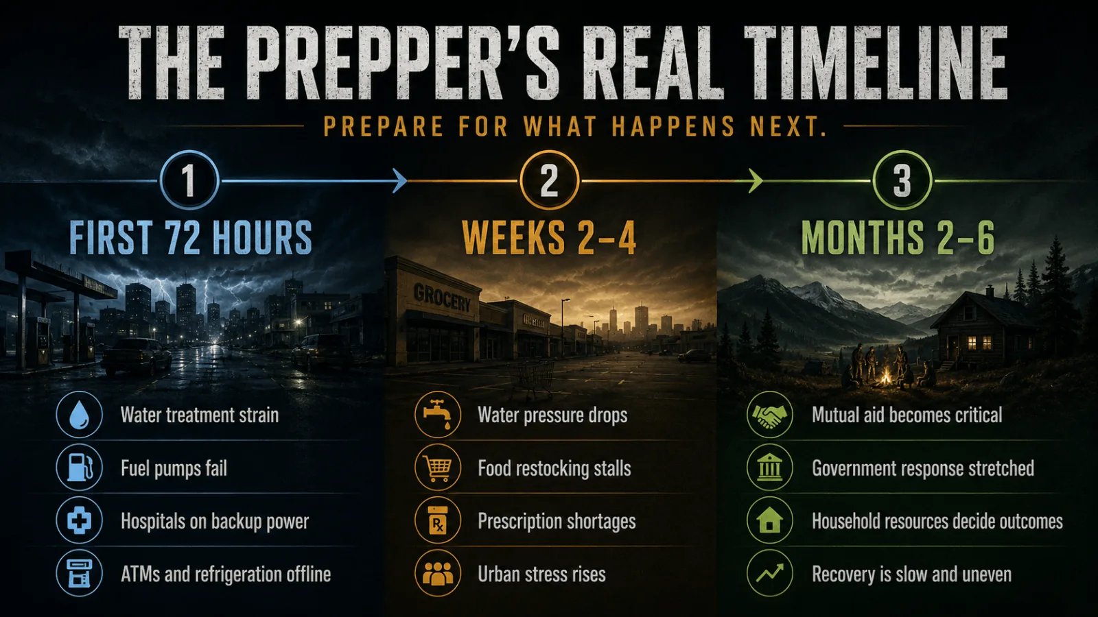grid down prepper timeline first 72 hours