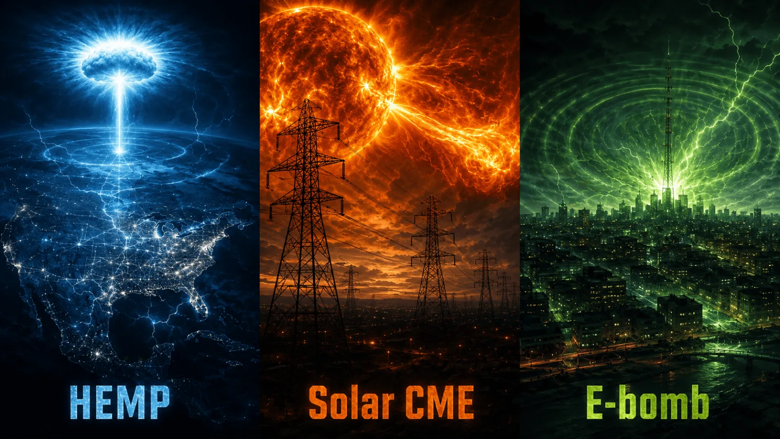 emp vs solar flare vs e bomb threat comparison